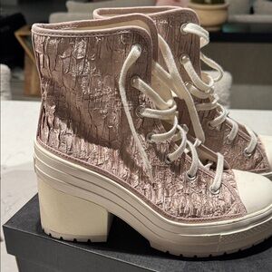 Converse Textured Pink Lace-Up Boots